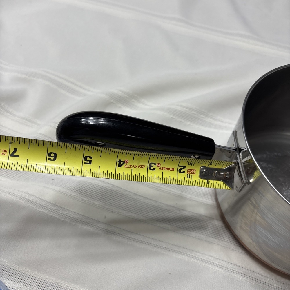 1801 Revere Ware 2 Quart Sauce Pan Copper Bottom No Lid USA Clinton ILL Vintage - Picture 6 of 9
